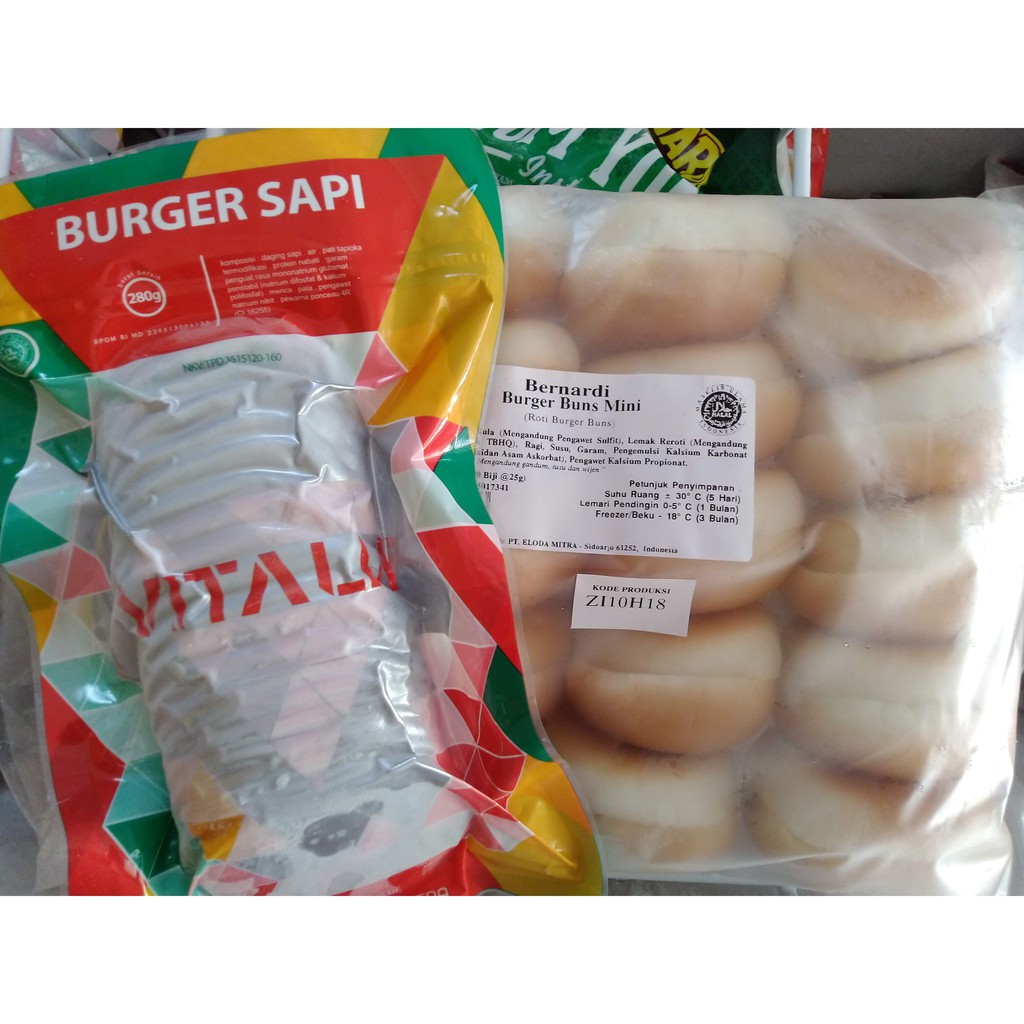 PAKET ROTI BURGER BERNARDI ISI 20 DAN VITALIA BEEF BURGER PAKET ROTI BURGER BERNARDI ISI 20 DAN VITALIA BEEF BURGER
