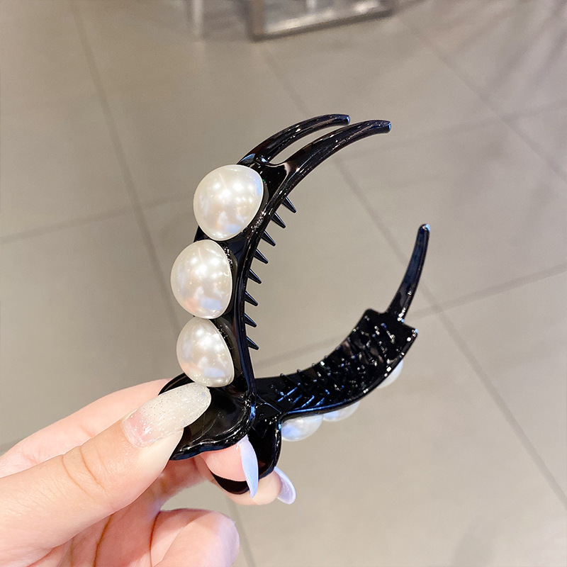 Fashion Wanita Aksesoris Korea Elegan Jepit Rambut Temperamen French Retro Pearl Clips Aksesoris Rambut