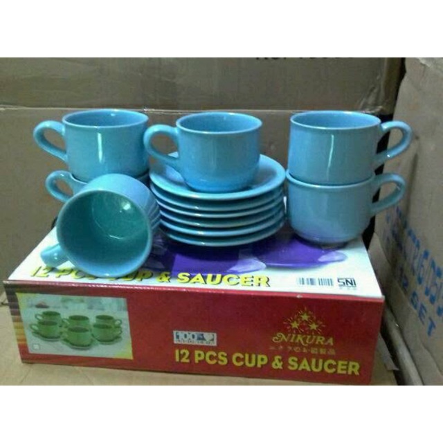 Cangkir Set Nikura 12 Pcs Cup Saucer Shopee Indonesia