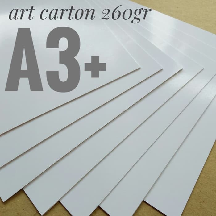 

Kertas Art Carton 260 Gsm Uk A3+. 32 cm X 48.3 cm (40 lembar)