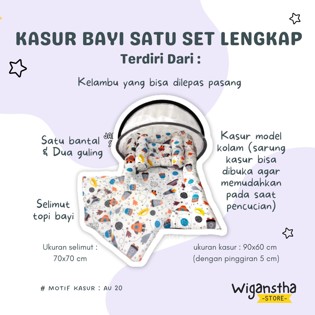 Paket hemat !!! kasur bayi kelambu set bantal guling bedcover premium terbaru