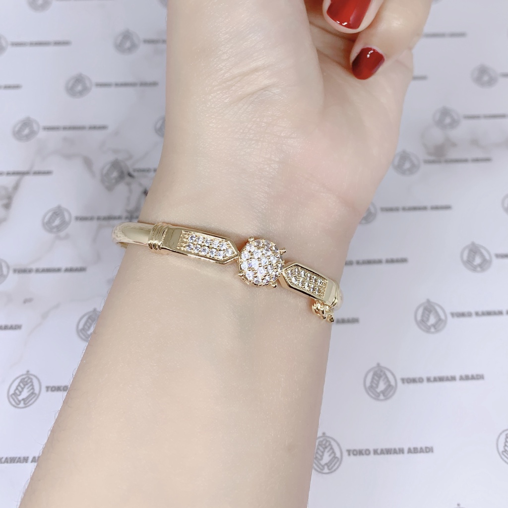 Xuping Gold Gelang Tangan Wanita Dewasa Model Bangkok Permata Anti Karat *66