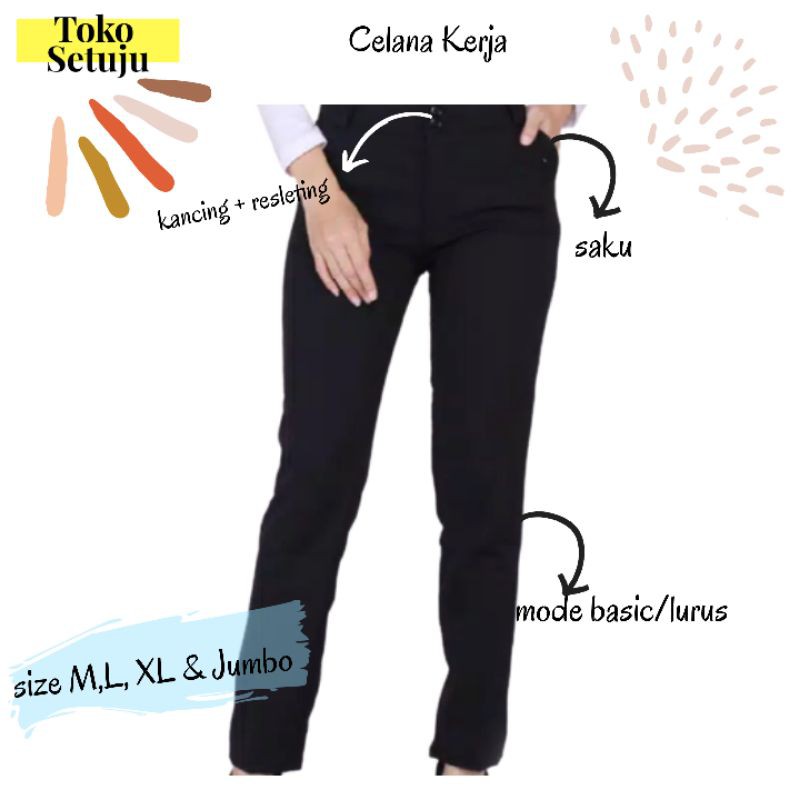 EZRAZ CELANA BAHAN WANITA/ CELANA DASAR /CELANA KERJA
