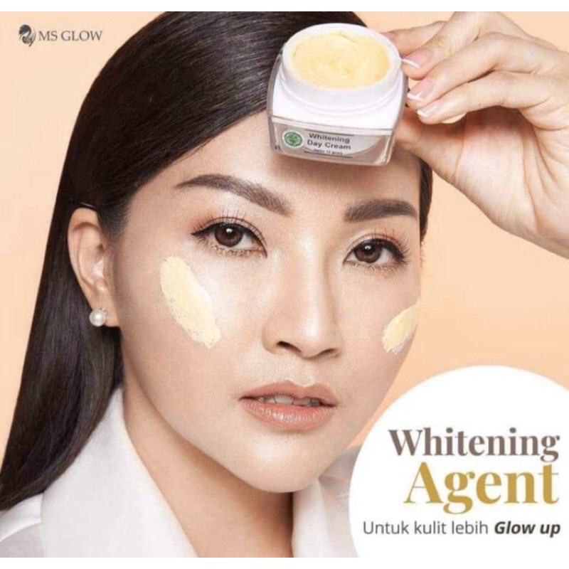 Ecer Whitening day cream ms glow beauty krim siang mslow cream siang original ms glow termurah