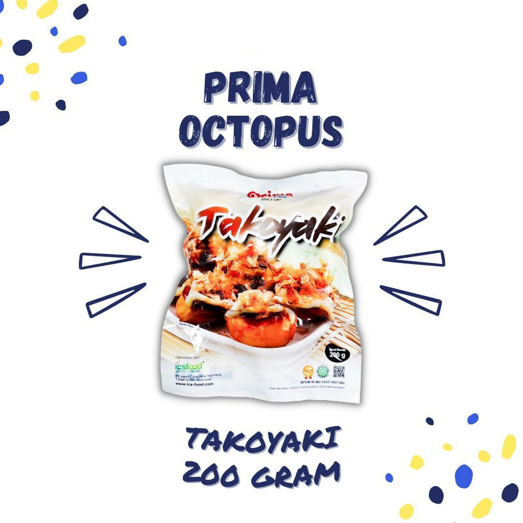 

ADDRIELLA - PRIMA OCTOPUS TAKOYAKI 200gr | PRIMA OCTOPUS/FROZENFOOD/FROZENFOOD MURAH