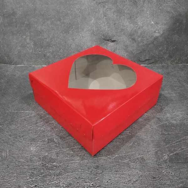 

Dus Kaca Merah 20x20x7.5 isi 10 pcs Kardus Kue Merah Hati 20 x 20