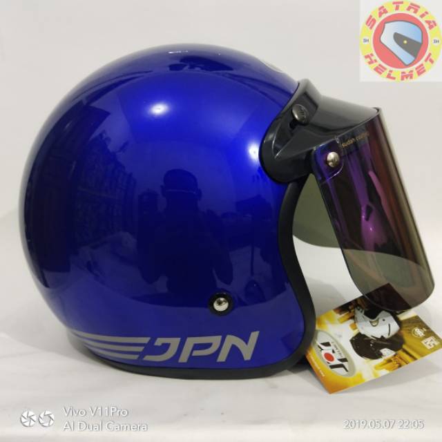Helm Bogo Retro JPN BIRU GLOSSY