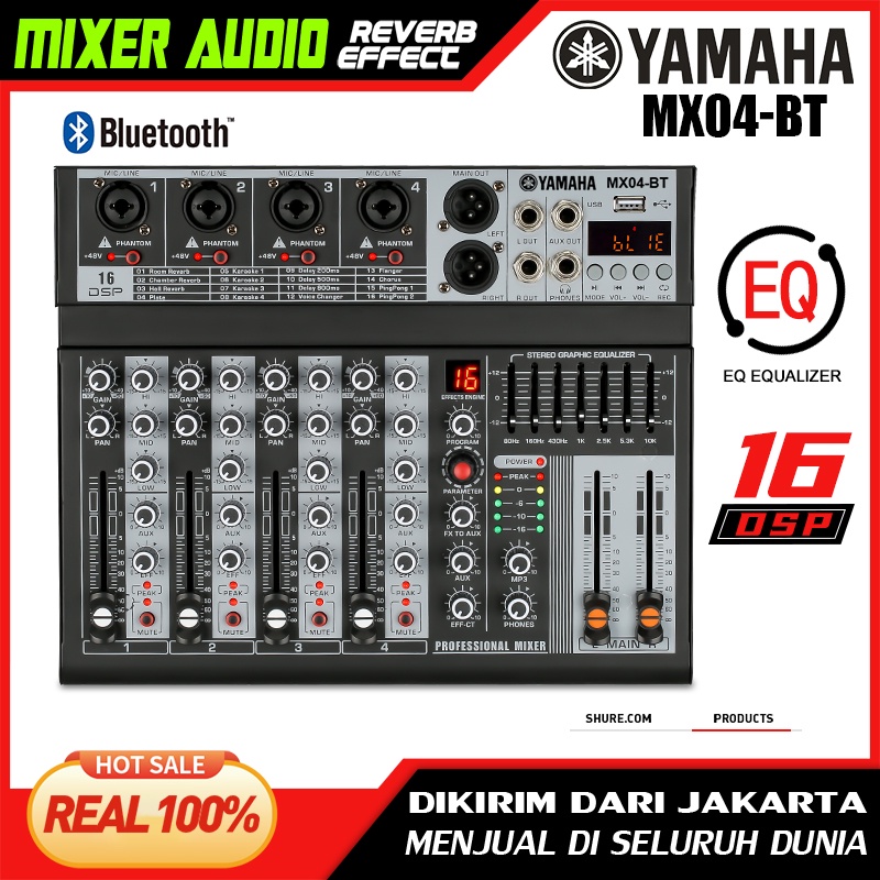 [Asli]  MX04BT mixer profesional 4-channel built-in EQ 16DSP Bluetooth/USB/PC/MP3 playback mode EQ/alat perekam built-in peralatan pencampuran peralatan live DJ