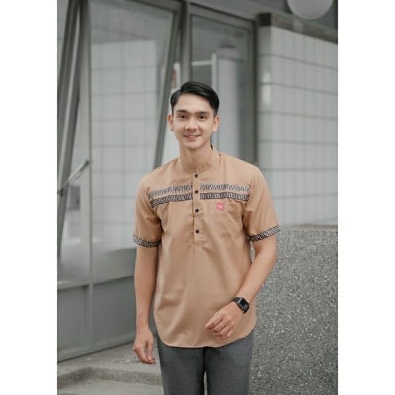 Baju Koko Kurta Pria Lengan Pendek Model FF Koko Pria Terbaru 2022 Size M L XL