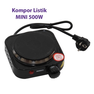 Kompor Listrik Merko Mini Hot Plate 500W Portable Buat Mokapot & Slowcook Hitam