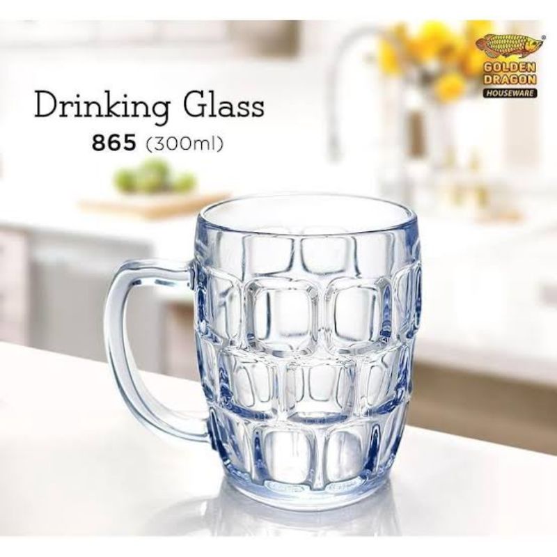 Gelas Gagang Plastik Barrel Kecil GOLDEN DRAGON - 865