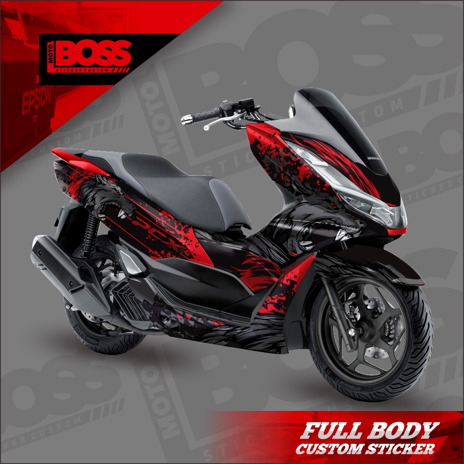Decal Sticker Stiker Honda PCX 160 Full Body Striping dekal stiker Full Body PCX 160 Motif wolf