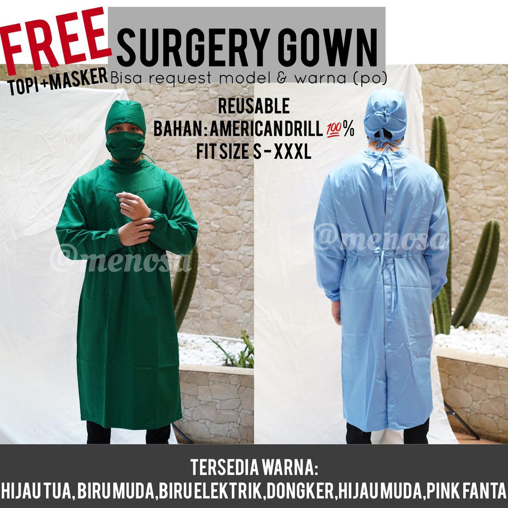 JUBAH OPERASI | SERAGAM BEDAH | SURGERY GOWN