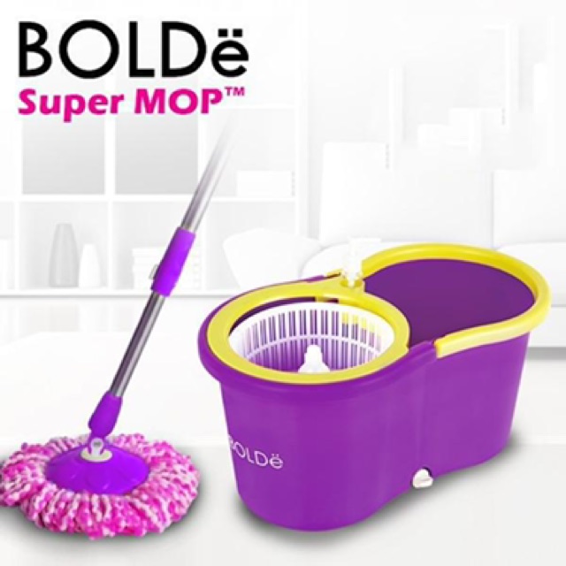 Bolde M 788 X+ super mop berputar 360 alat pel stainless steel tongkat teleskopis tempat botol