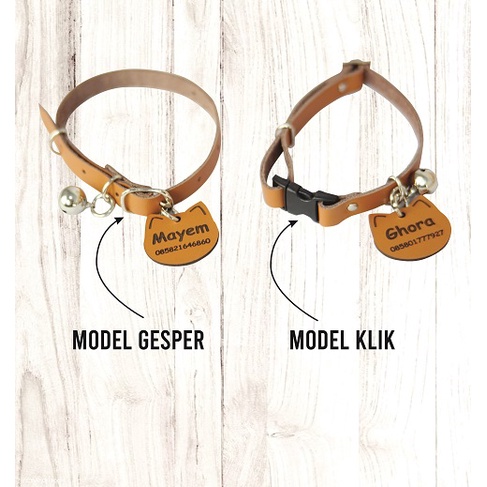 Aksesoriskulit.id Kalung kucing klik - kalung kucing bisa custom nama dan model liontin