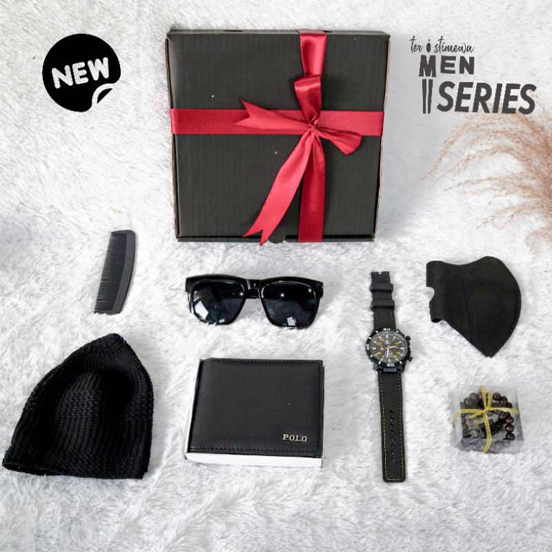 HAMPERS COWOK / KADO ULANG TAHUN COWOK WARNA HITAM / HADIAH COWOK TEMA HITAM / GIFT BOX COWOK BLACK