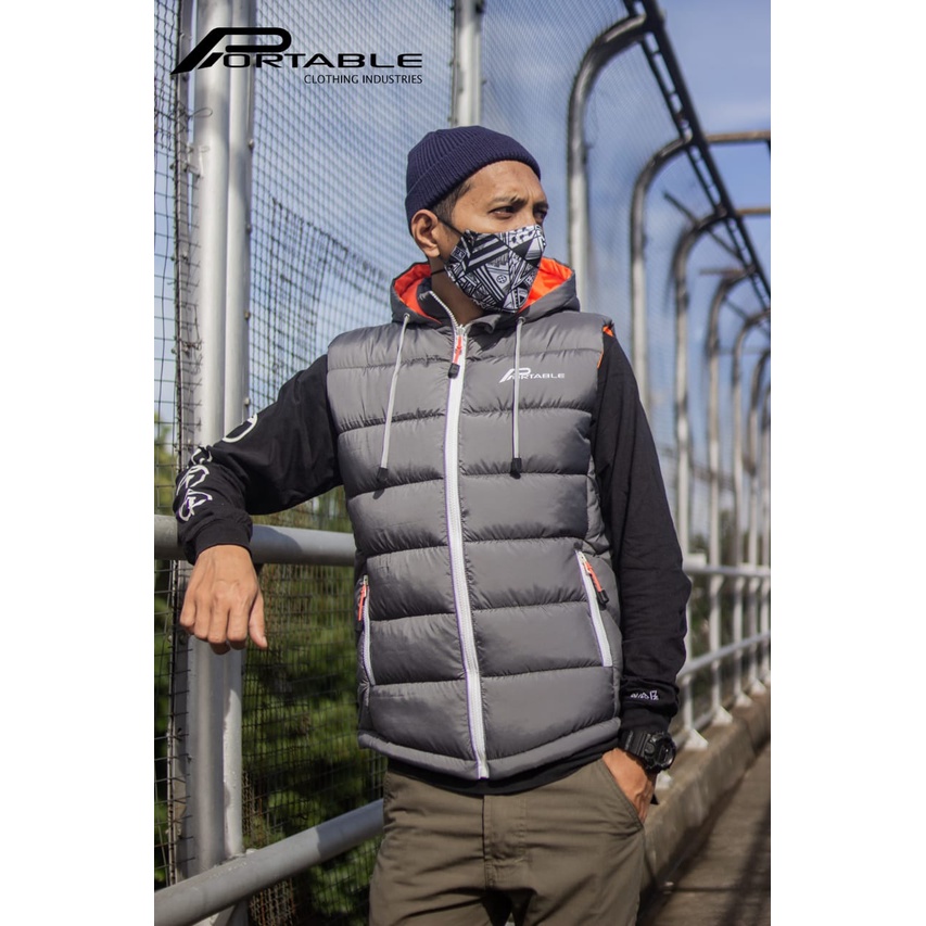 Jaket Rompi Motor Vest Riding Original PORTABLE Anti Air dan Anti Angin-ABU