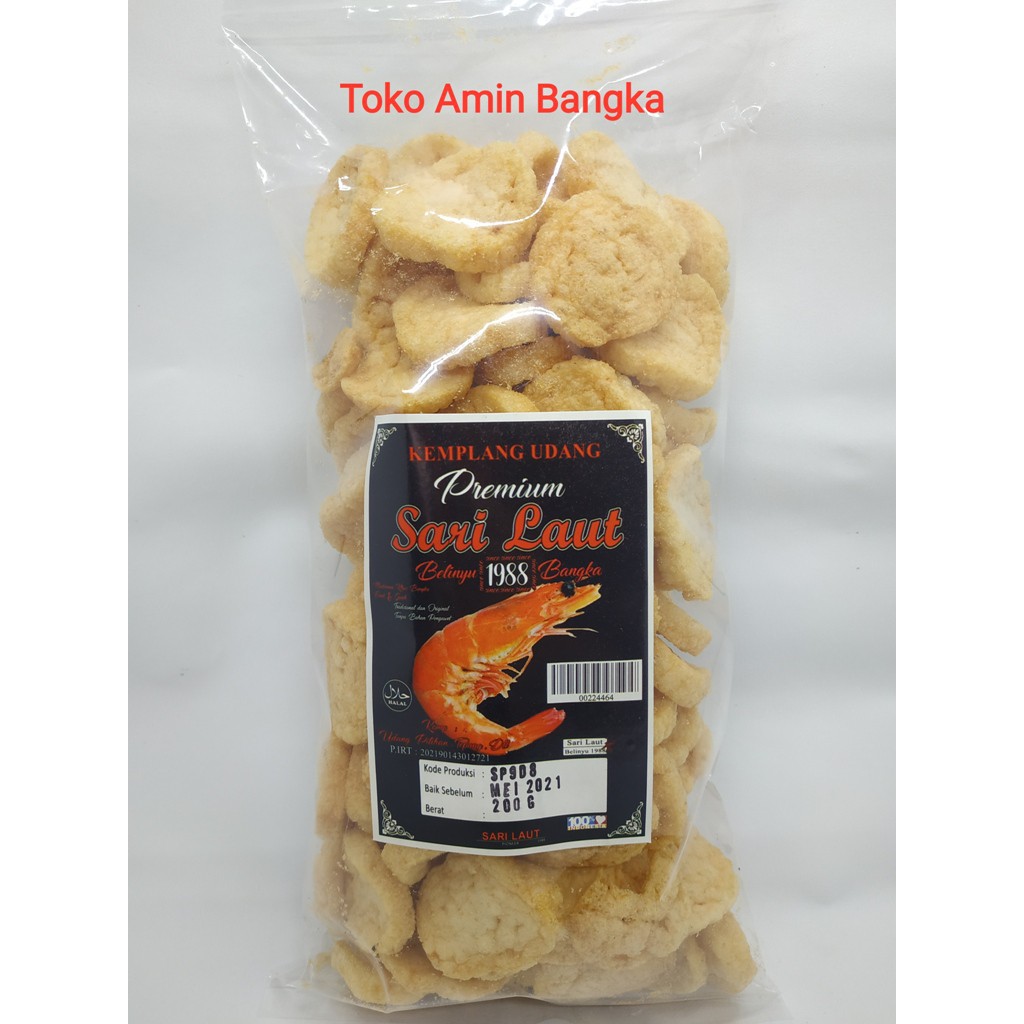 

KERUPUK KEMPELANG UDANG PREMIUM KHAS BANGKA BELINYU CAP SARI LAUT / SNACK/ CEMILAN