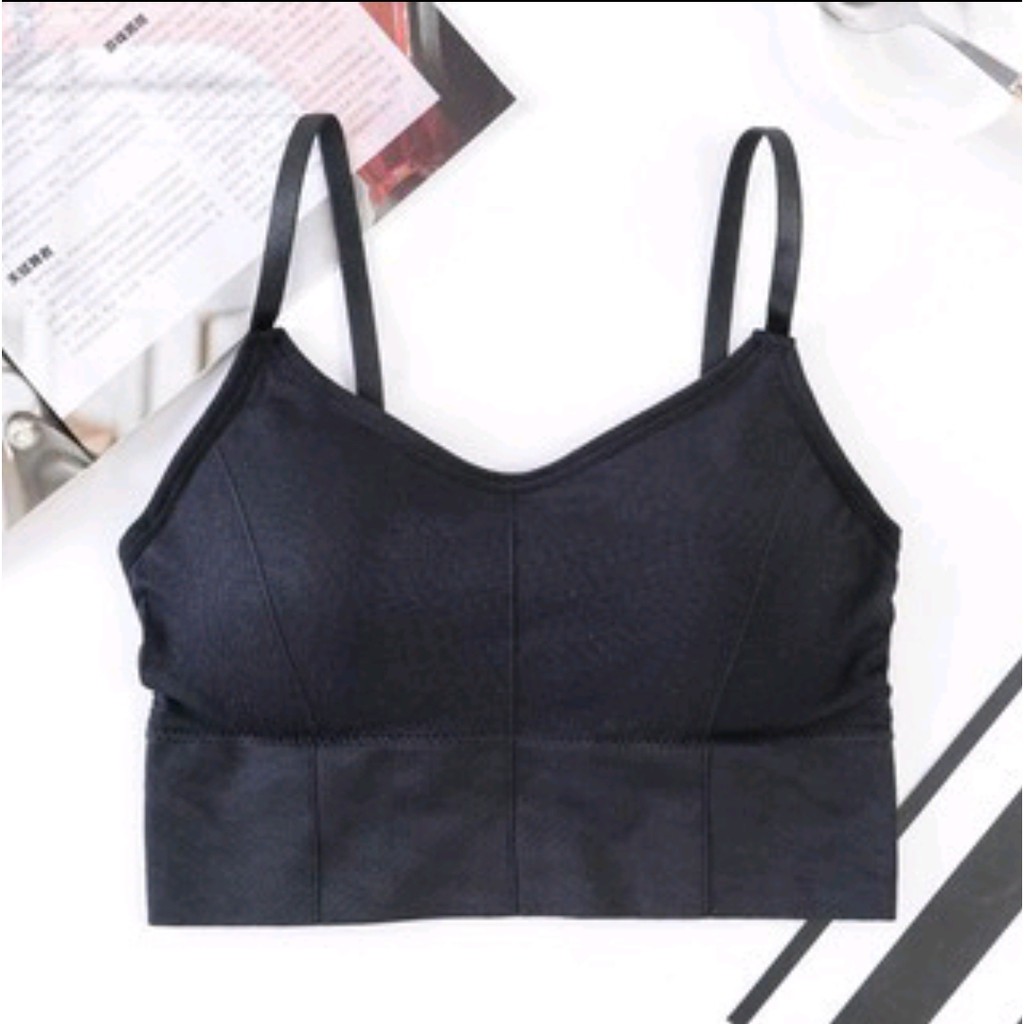 DILAPAKKU-Sport Bra BH Olahraga Pakaian Dalam Wanita Bra bh sport yoga gym lari Cod-HITAM