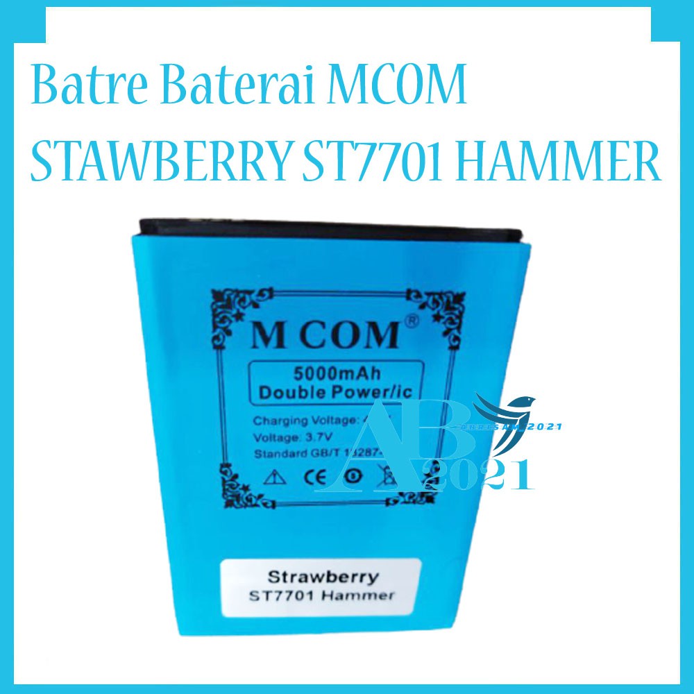 Battery Batre Baterai Double Power Mcom Strawberry ST7701 HAMMER