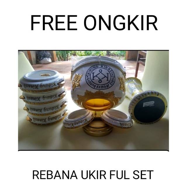 Rebana ukir full set habsi banjari qosidah free ongkir