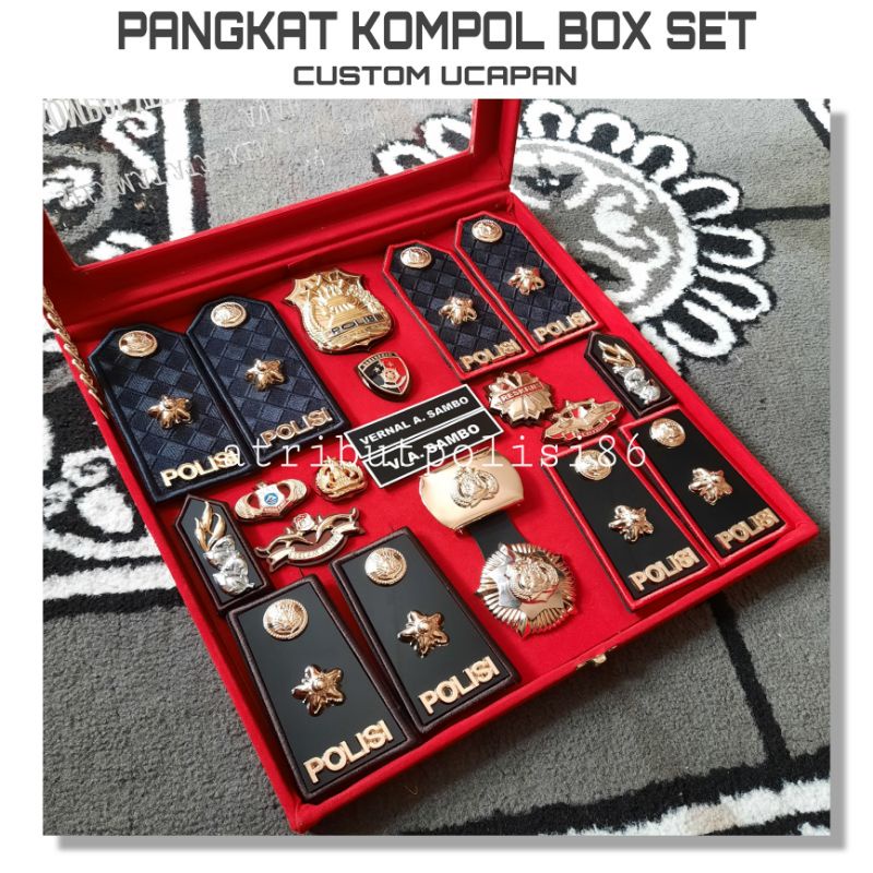 Pangkat Kompol Set Box - Pangkat Kompol Polri Box Set Custom Ucapan - Pangkat Kompol Pdh Polri