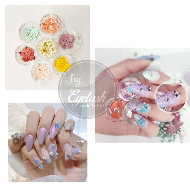 Nail Accessories Mixed Pearl Beading Set Caviar Manik Sequins Menicure Slices 3D Butterfly Nail Art