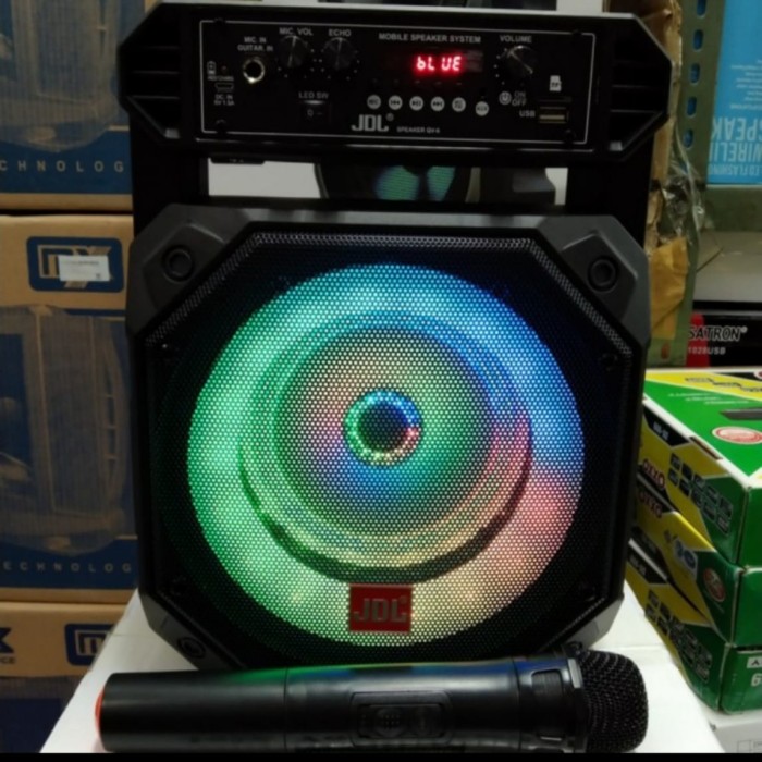 Grosir Speaker Aktif Bluetooth Portable JDL QV-6 Microphone Wireless