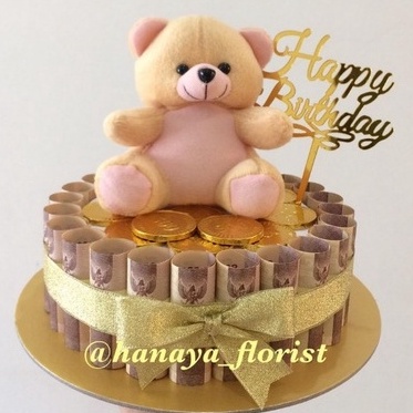 Money cake teddy bear kue ultah anak