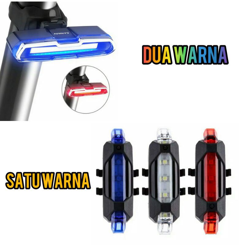 lampu belakang sepeda pengaman berkendara sepeda MTB Fixie BMX Balap rechargeable