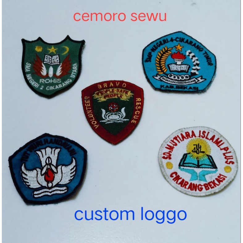 custom bordir loggo sekolah perkumpulan dll