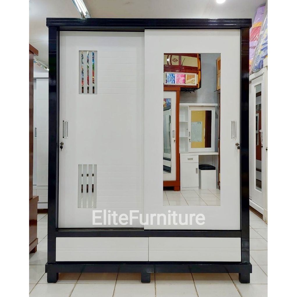 Lemari 2Pintu JUMBO Sliding Multitriplek , Lemari pakaian baju , Lemari baju Jumbo 3pintu , Lemari b
