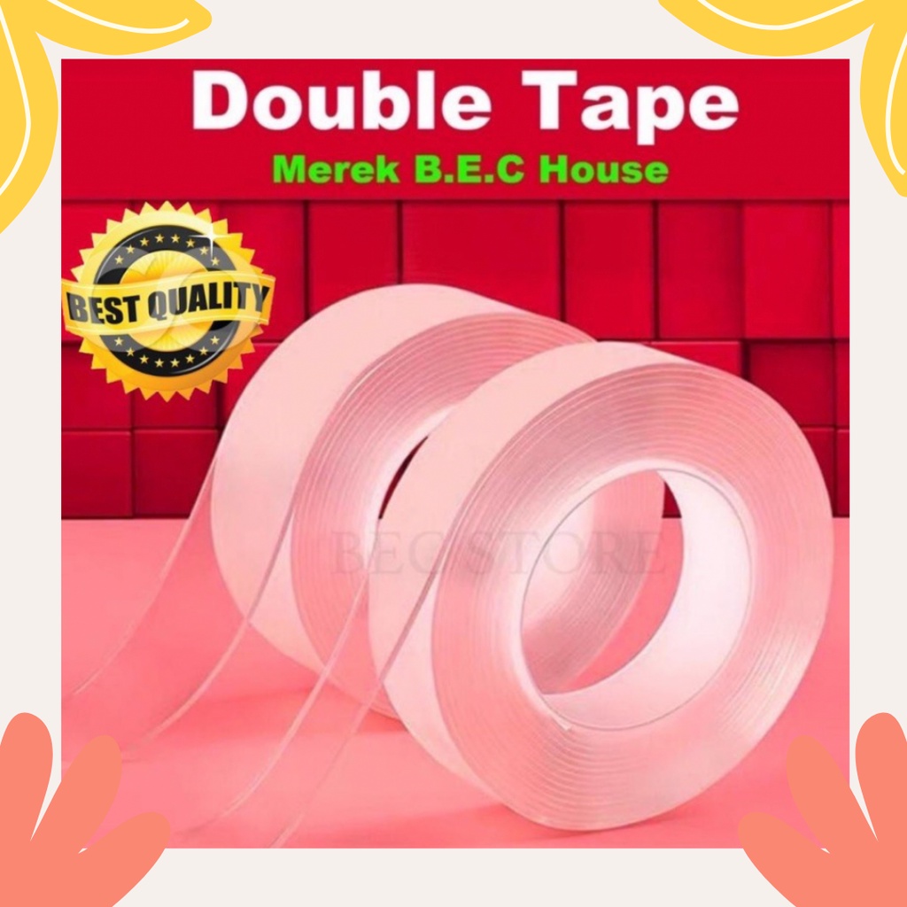 [TERMURAH] Double Tape House Nano Tape Ivy Grip Tape Isolasi 2 Sisi Solatip Tape