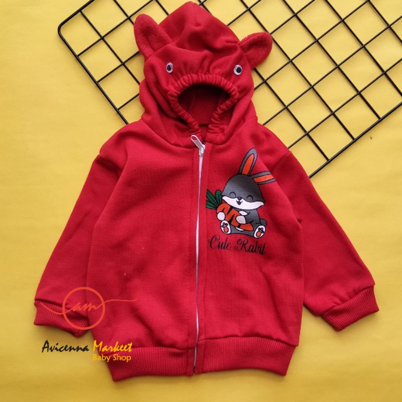 Jaket mantel bayi bunny lucu 3-12 bulan