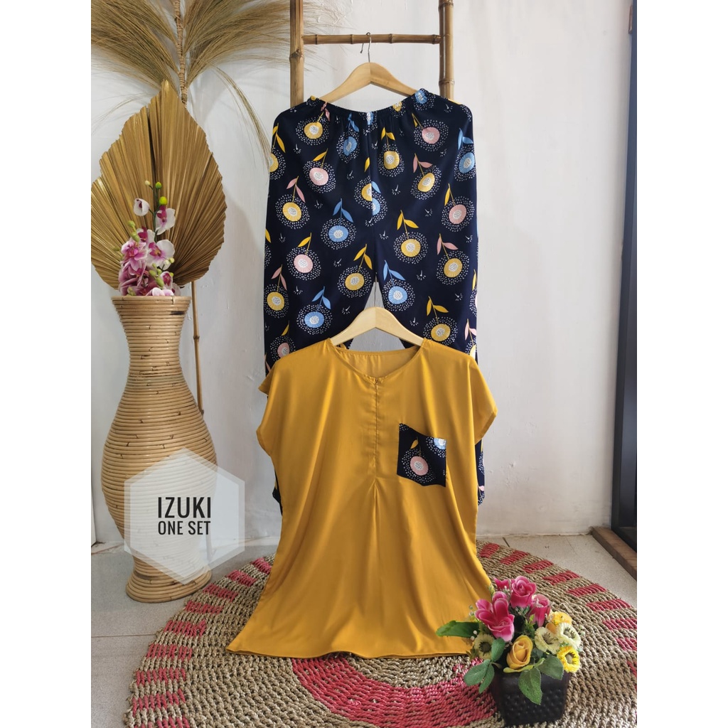 PAKAIAN WANITA SET OUTFIT LENGAN PENDEK BABYDOLL TIE DYE  SETELAN RAYON PAJAMAS LENGAN PENDEK ATASAN