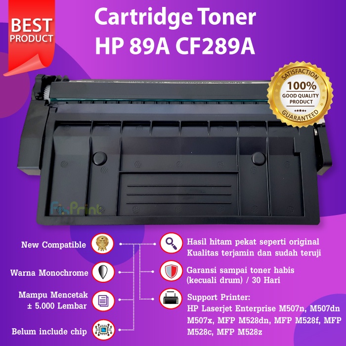 Toner Compatible HP 89A / CF289A Tanpa Chip