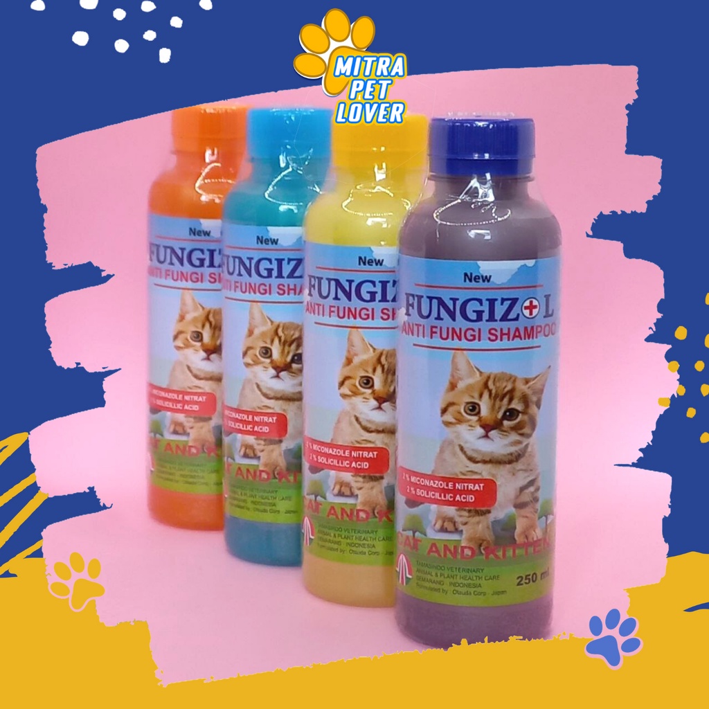 SHAMPO ANTI JAMUR KUCING - FUNGIZOL CAT SHAMPOO 250 ML ORIGINAL - ANTI JAMUR WANGI BERSIH SEHAT MENGHALUSKAN MELEMBUTKAN BULU PET ANIMAL HEALTHCARE AND VETERINARY TAMASINDO OBAT KESEHATAN DAN VITAMIN TERNAK HEWAN BINATANG PELIHARAAN MITRAPETLOVER