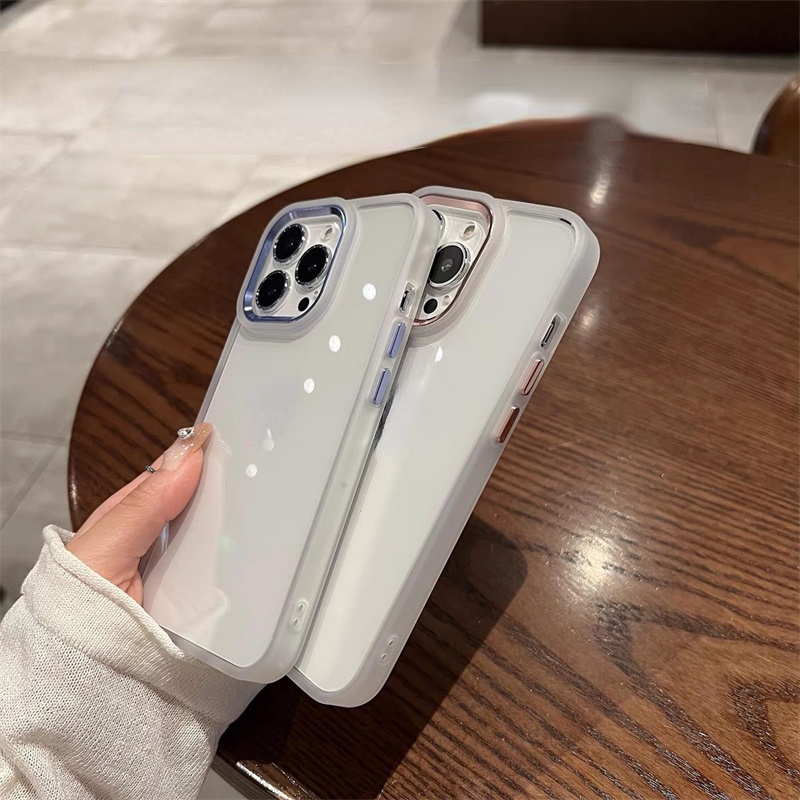 Hard case Bahan Metal Akrilik Transparan Untuk iphone 14 pro max 13 12 11 pro max X / Xs max XR 7 / 8 plus