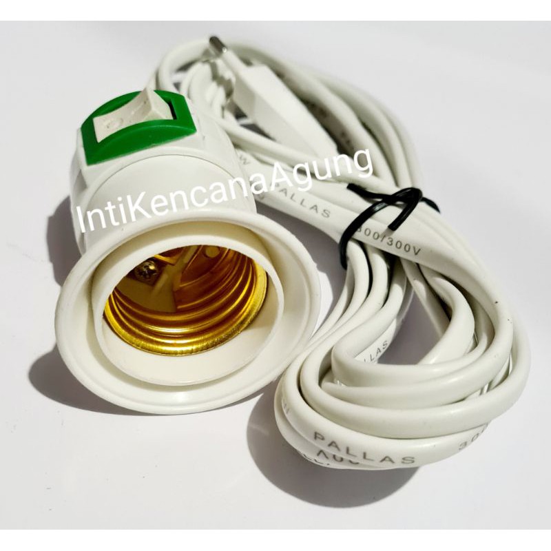 fitting gantung + saklar + kabel fitting lampu dudukan lampu gantung + kabel rumah lampu gantung fit