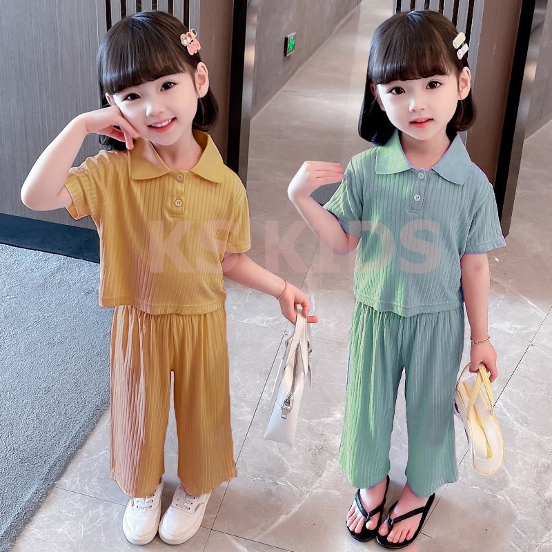 KS Kids - Setelan Anak Perempuan Stelan Anak Cewek Setcel Anak Rajut One Set Knit Anak Korean Style Kekinian Premium Terbaru Usia 3 - 10 Tahun