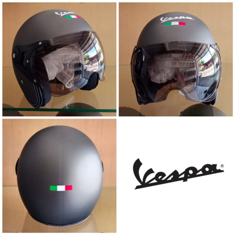 HELM BARU VESPA PILOT ITALI