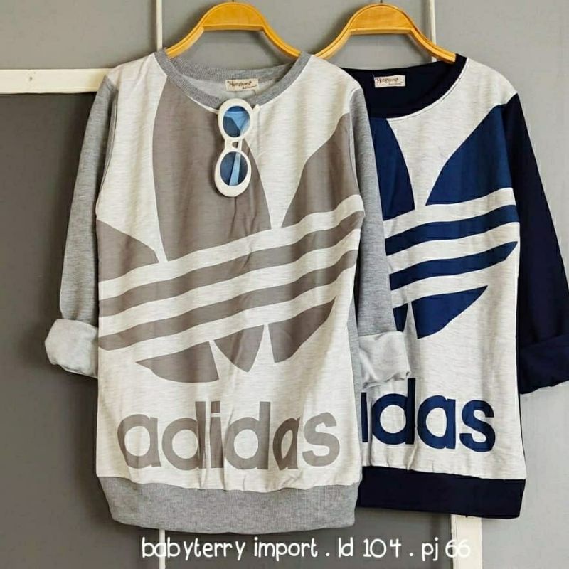 Adidas Top, TOP/ATASAN /KAOS WANITA SUPER CANTIK BAHAN BABYTERRY IMPORT LD 104 TERMURAH KEKINIAN