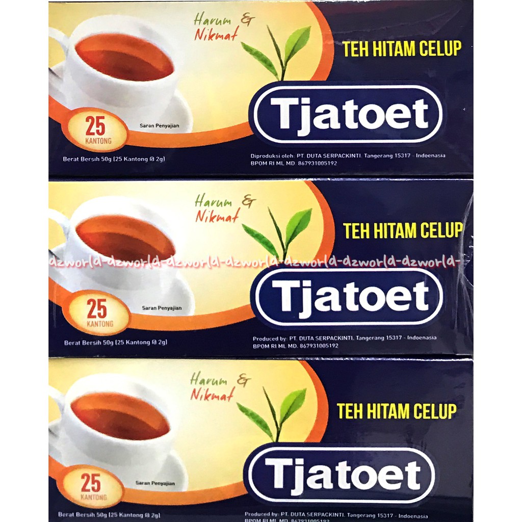 Tjatoet Teh Hitam Celup Black tea Kantong Tatut isi 25bag