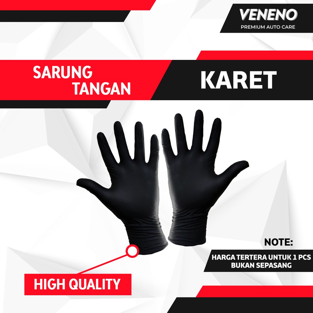 Sarung Tangan Karet Hitam Untuk Detailing Mobil