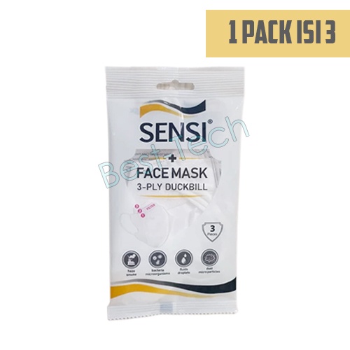 Masker Duck Bill Original merek Sensi Kemasan Shacet isi 3