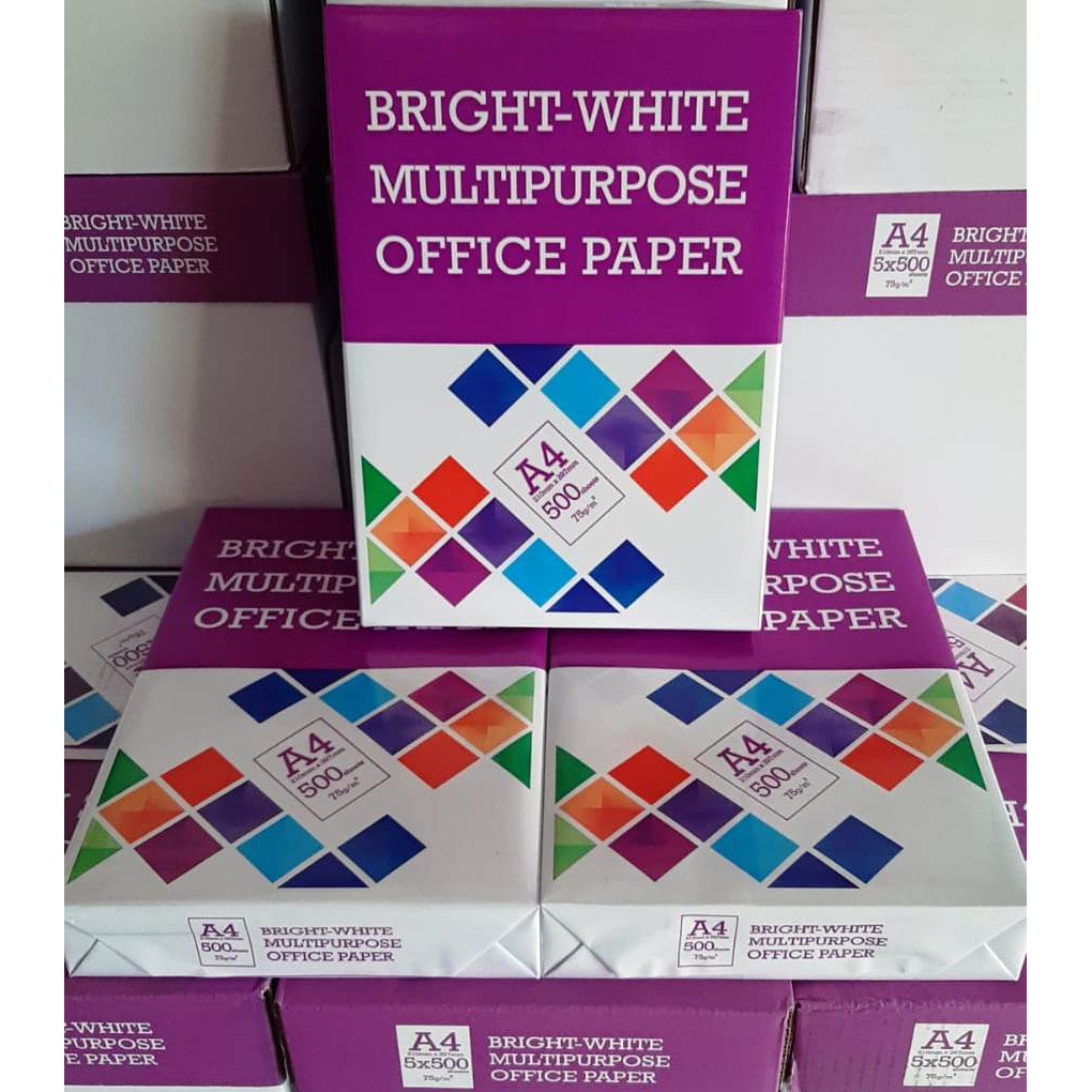 Kertas HVS A4 75 gsm 75gsm 75 gram BrightWhite Multipurpose OfficePaper BMO