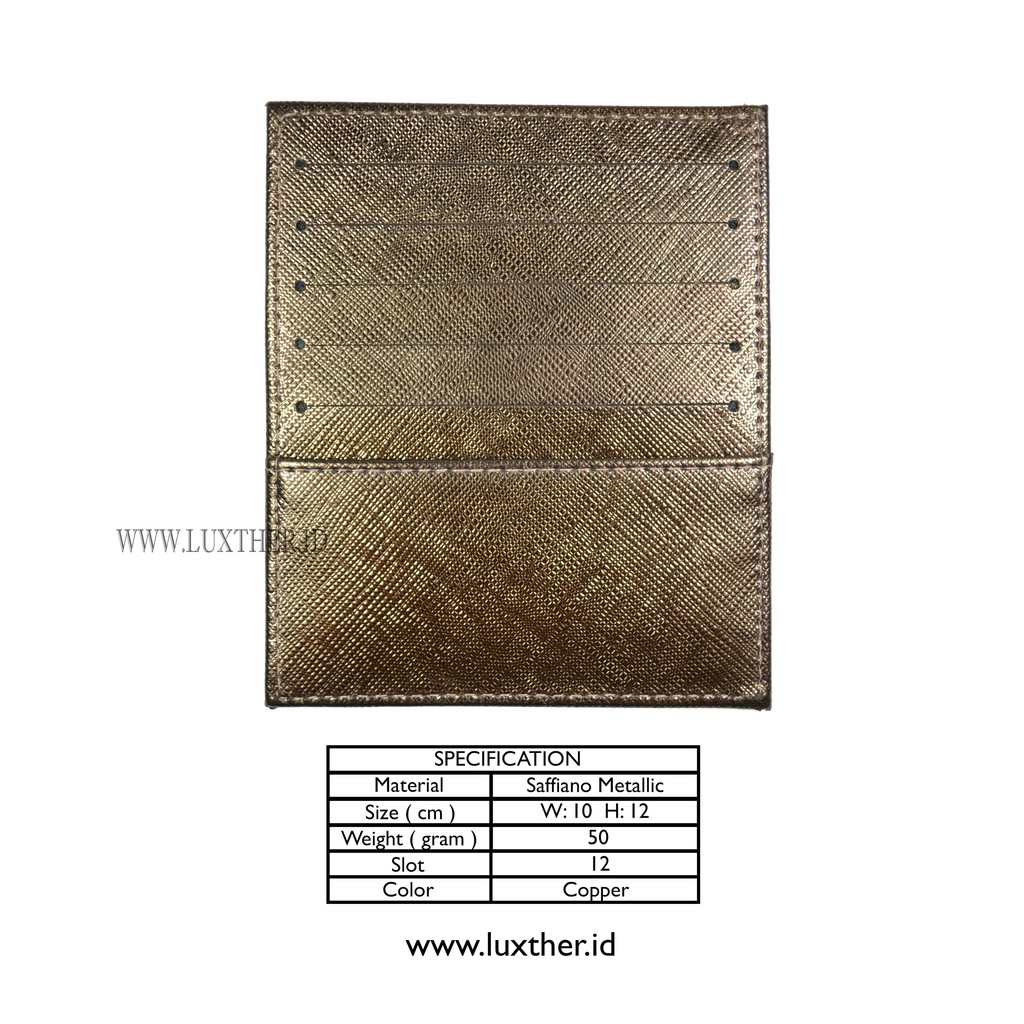 LUXTHER - CARD WALLET 12 SLOTS SAFFIANO METALIC / DOMPET KARTU