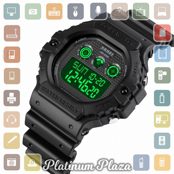 SKMEI Jam Tangan Digital Pria - 1606 - Black/Black`2XU2VL-