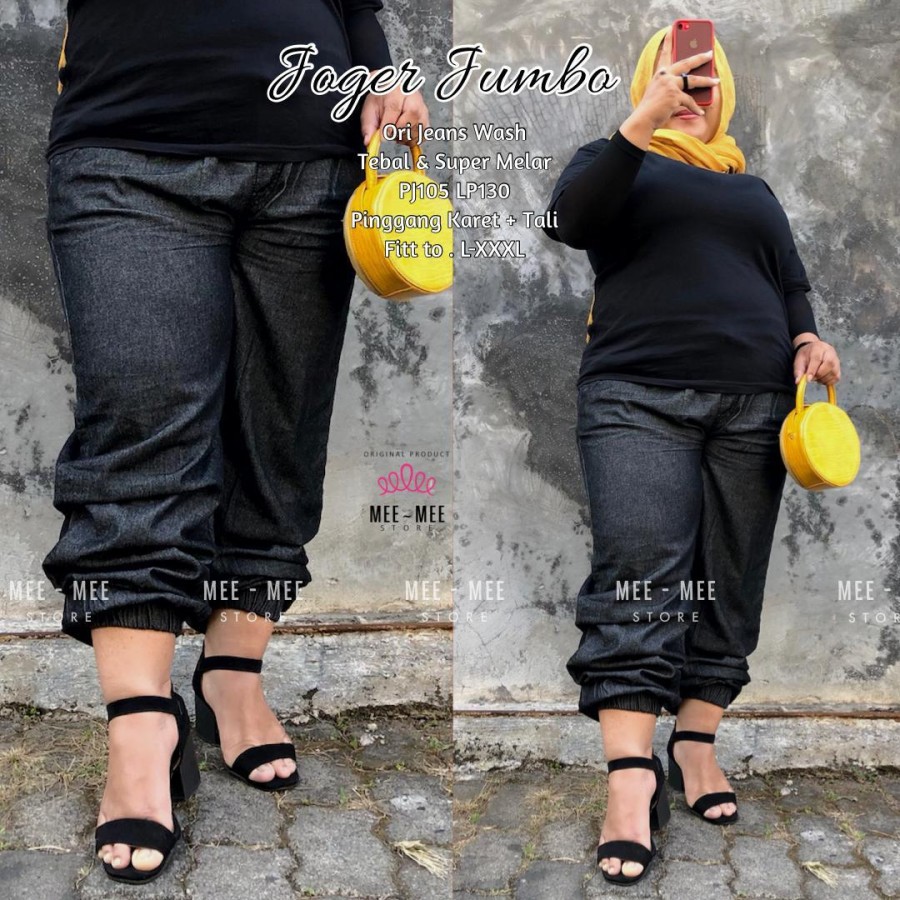 Celana JOGGER &amp; BAGGY JEANS SUPER JUMBO / Celana Joger Jeans Panjang Wanita / Big Size Pants