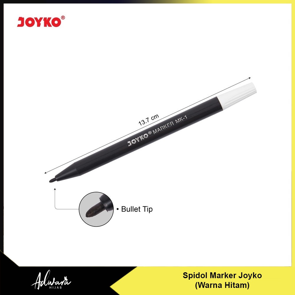 Spidol Marker Joyko MK-1 / Spidol Penanda Warna Hitam Original